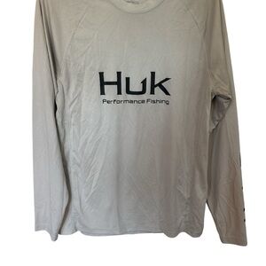 Huk Men's Gray Performance Fishing Shirt